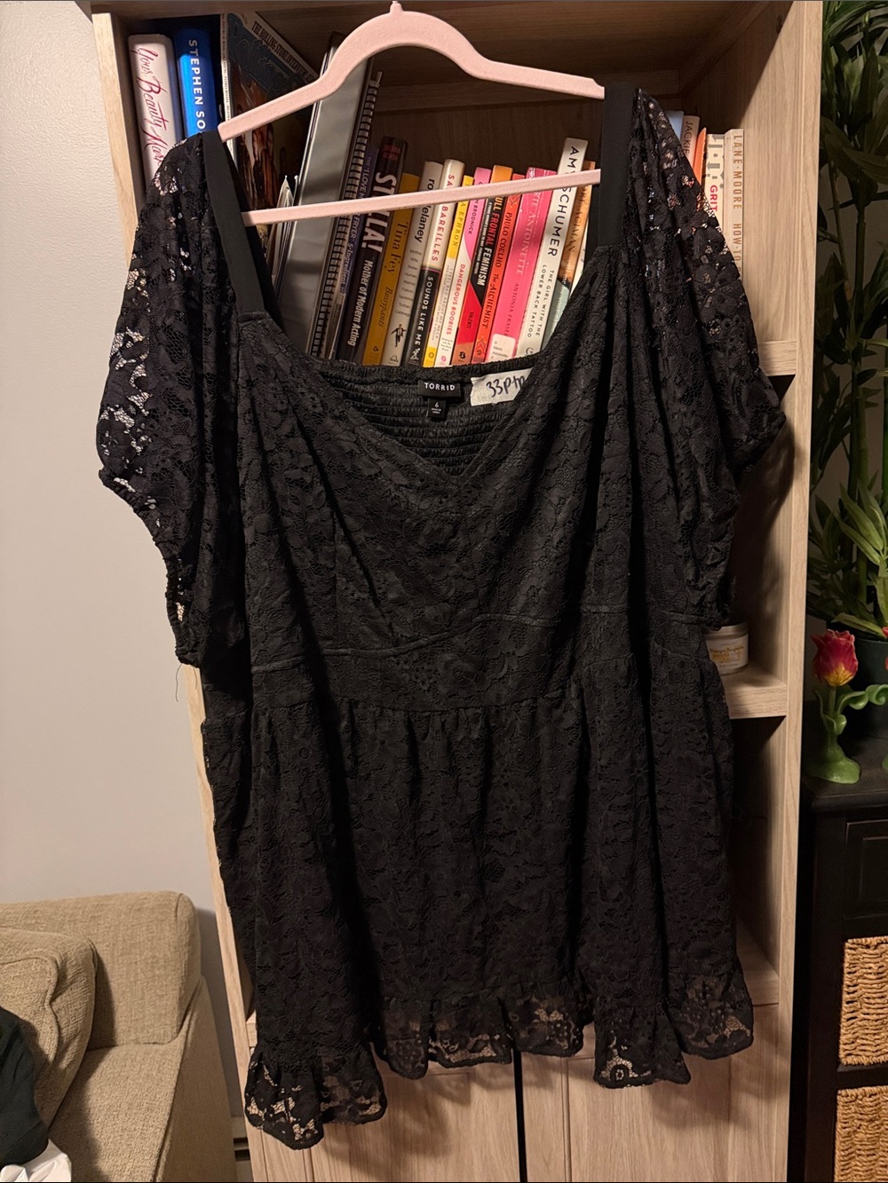 Torrid 6X Black Lace Blouse